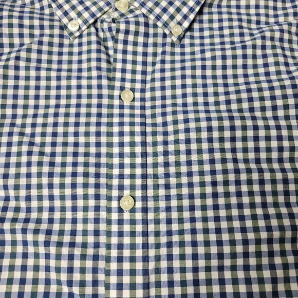 Tommy Hilfiger Mens Size M Checkered Long Sleeve Button Down Blue Green Shirt - Picture 4 of 14